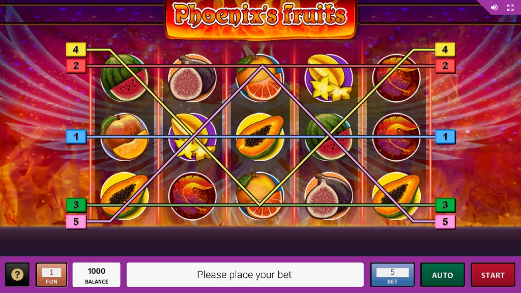 Screenshot of Phoenix's Fruits slot from InBet