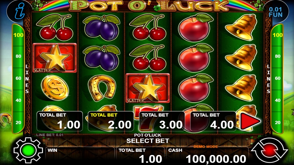 Screenshot of Pot'o Luck slot from CT Interactive