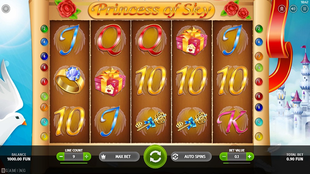 Screenshot of Princess of Sky slot from BGaming