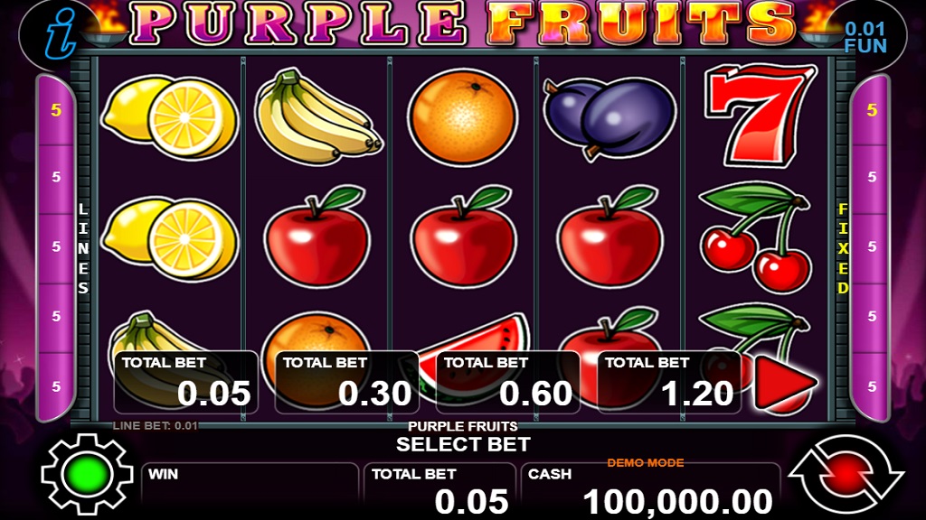 Screenshot of Purple Fruits slot from CT Interactive