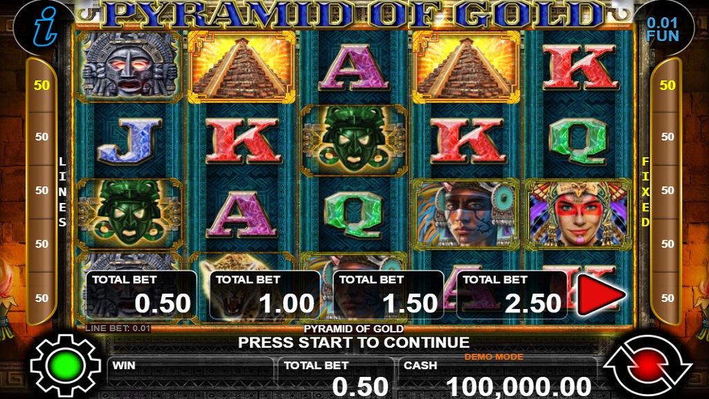 Screenshot of Pyramid of Gold slot from CT Interactive