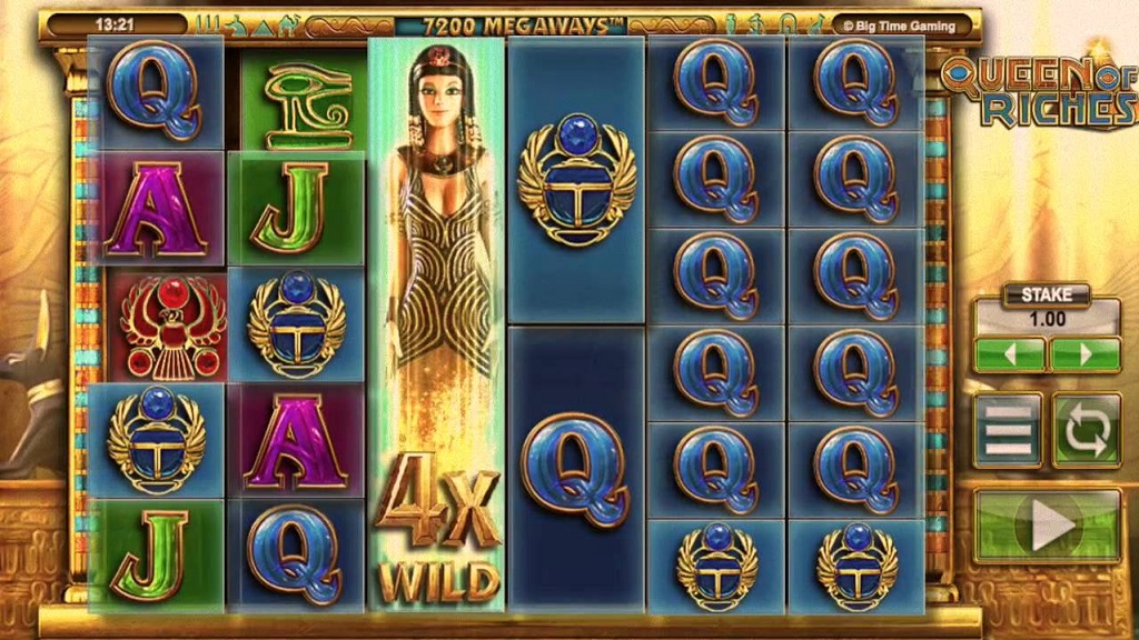 Screenshot of Queen of Riches slot from Big Time Gaming