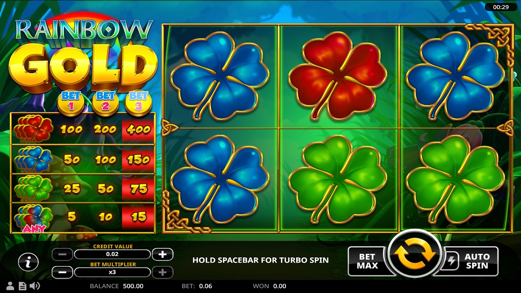 Screenshot of Rainbow Gold slot from Swintt