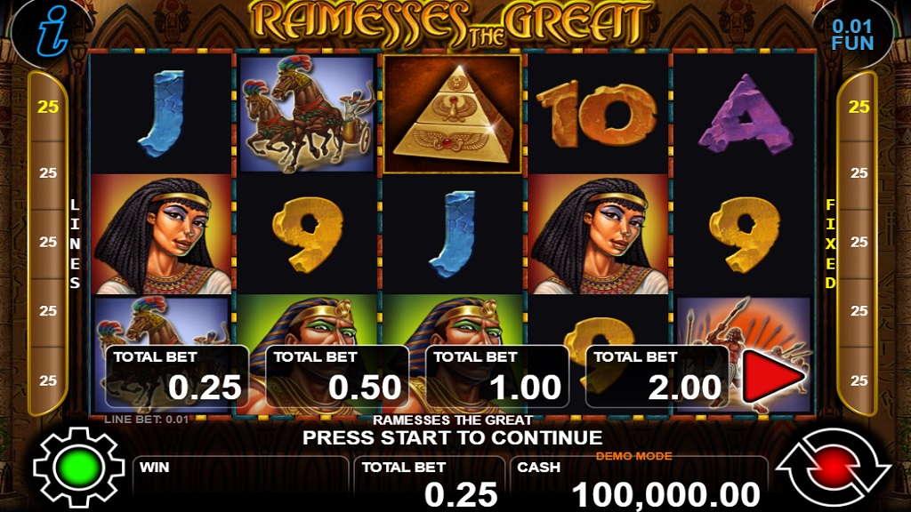 Screenshot of Ramesses the Great slot from CT Interactive