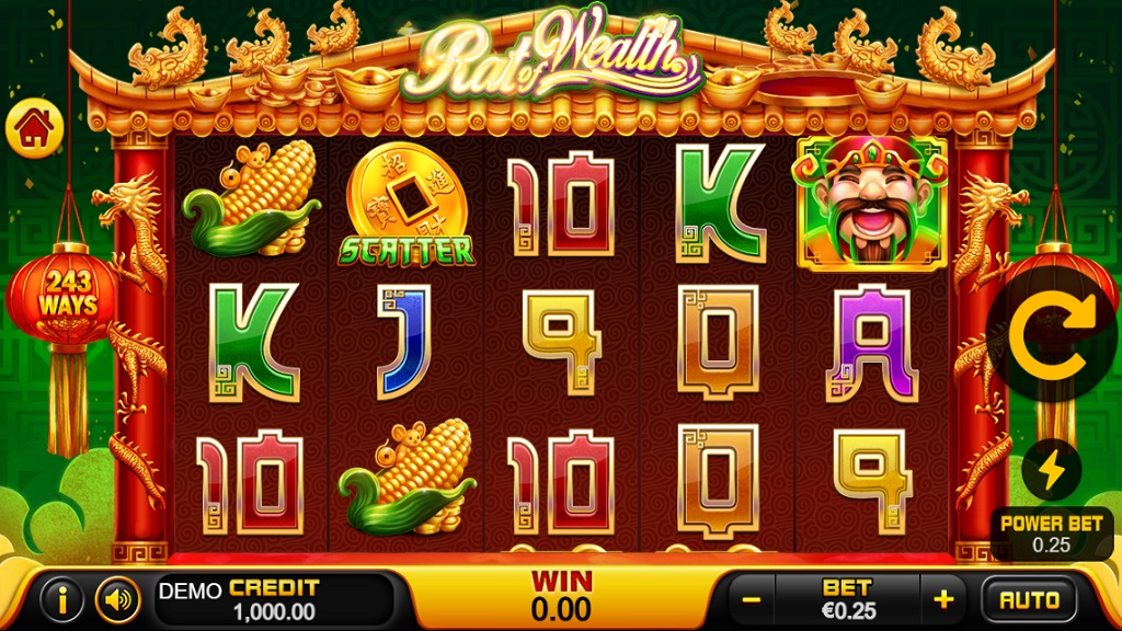 Screenshot of Rat of Wealth slot from Playstar