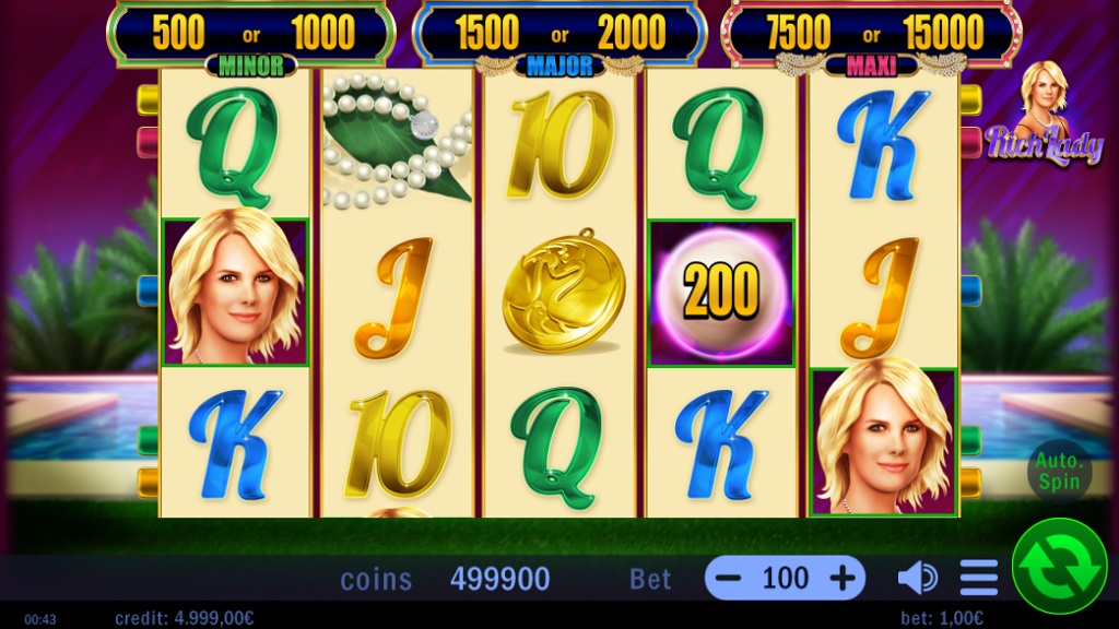 Screenshot of Rich Lady slot from Swintt