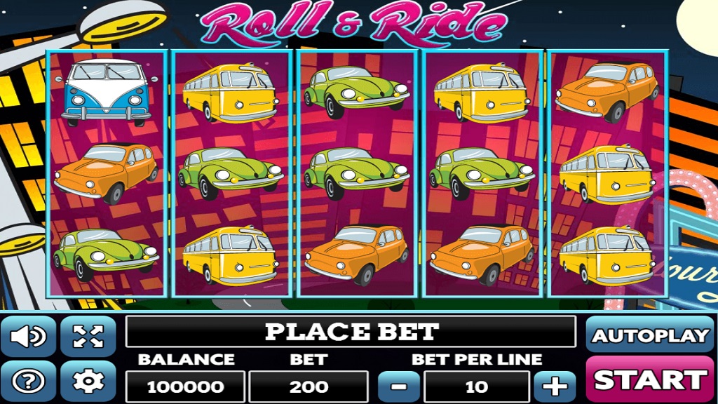 Screenshot of Roll & Ride slot from PlayPearls