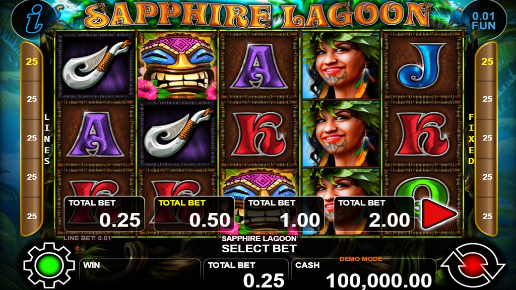 Screenshot of Sapphire Lagoon slot from CT Interactive