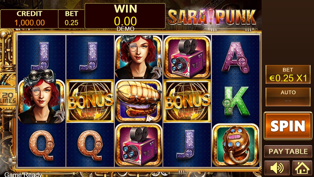 Screenshot of Sara Punk slot from Playstar