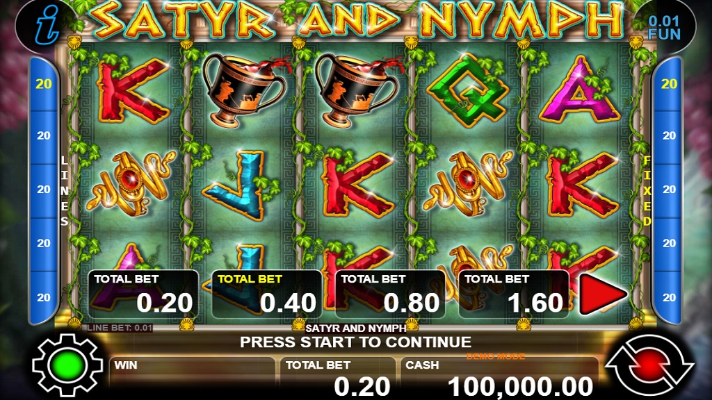 Screenshot of Satyr and Nymph slot from CT Interactive