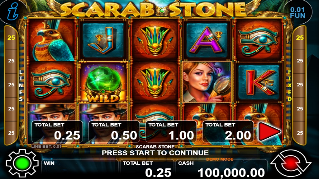 Screenshot of Scarab Stone slot from CT Interactive