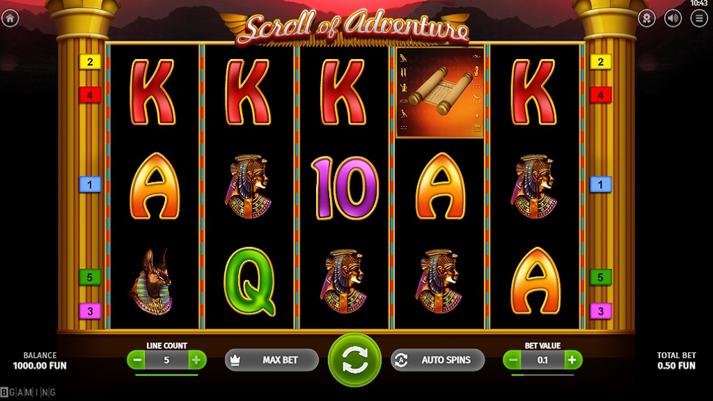 Screenshot of Scroll of Adventure slot from BGaming