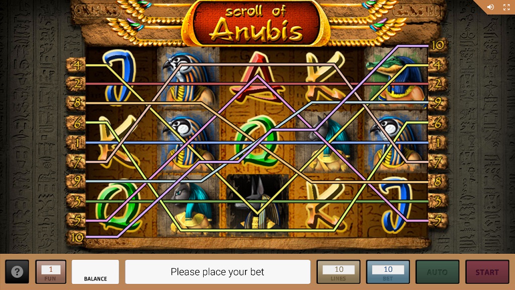 Screenshot of Scroll Of Anubis slot from InBet