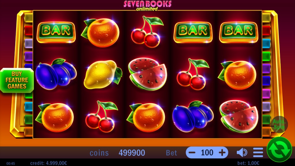 Screenshot of Seven Books Unlimited slot from Swintt