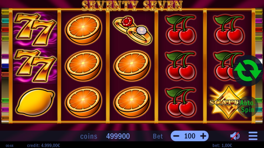 Screenshot of Seventy Seven slot from Swintt