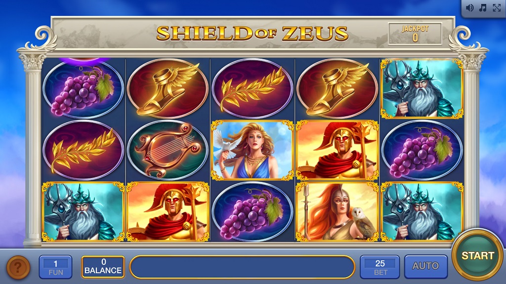 Screenshot of Shield of Zeus slot from InBet