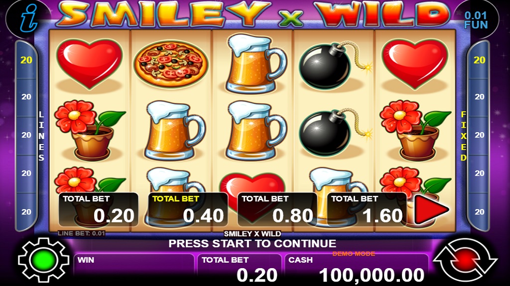 Screenshot of Smiley X Wild slot from CT Interactive