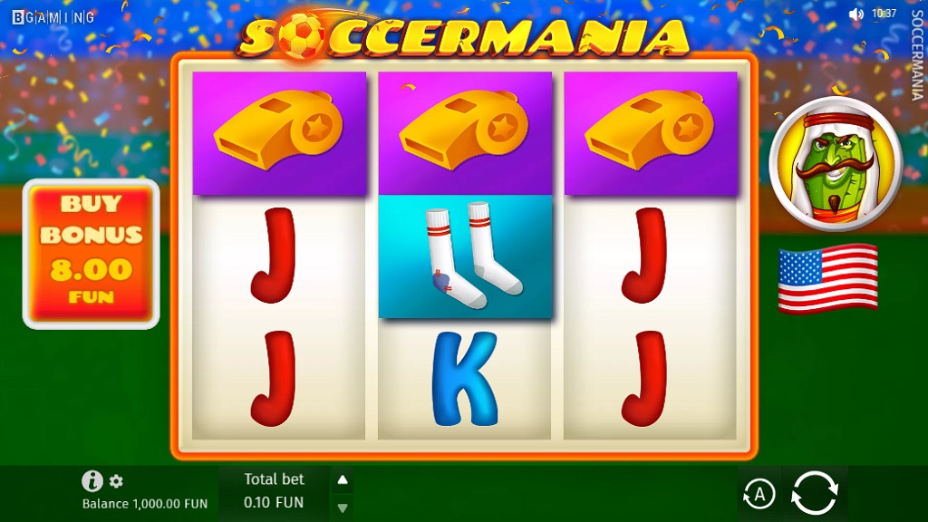Screenshot of Soccermania slot from BGaming