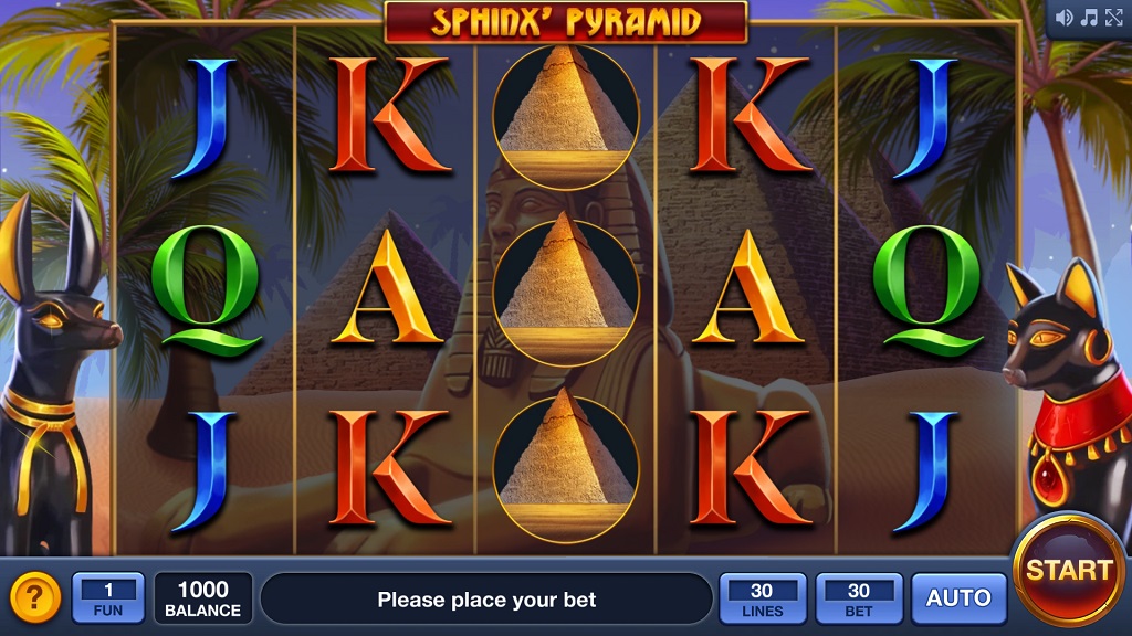 Screenshot of Sphinx' Pyramid slot from InBet