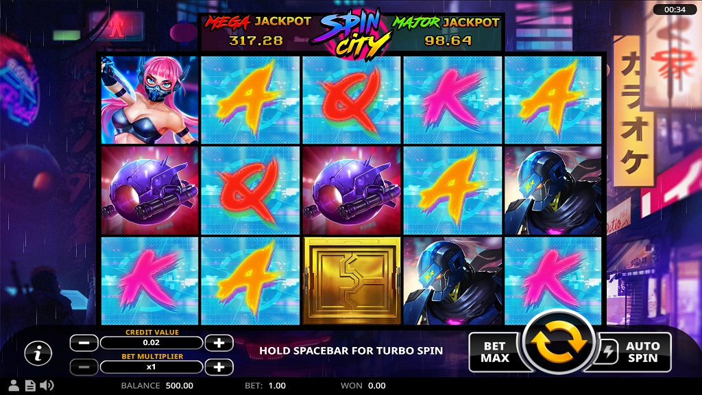 Screenshot of Spin City slot from Swintt