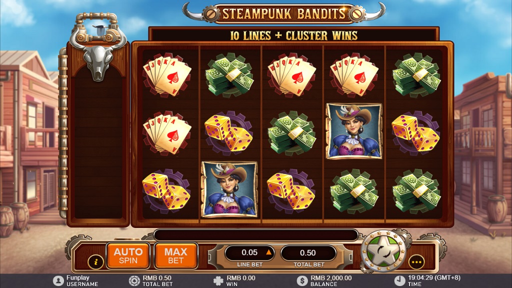 Screenshot of Steampunk Bandits slot from GamePlay