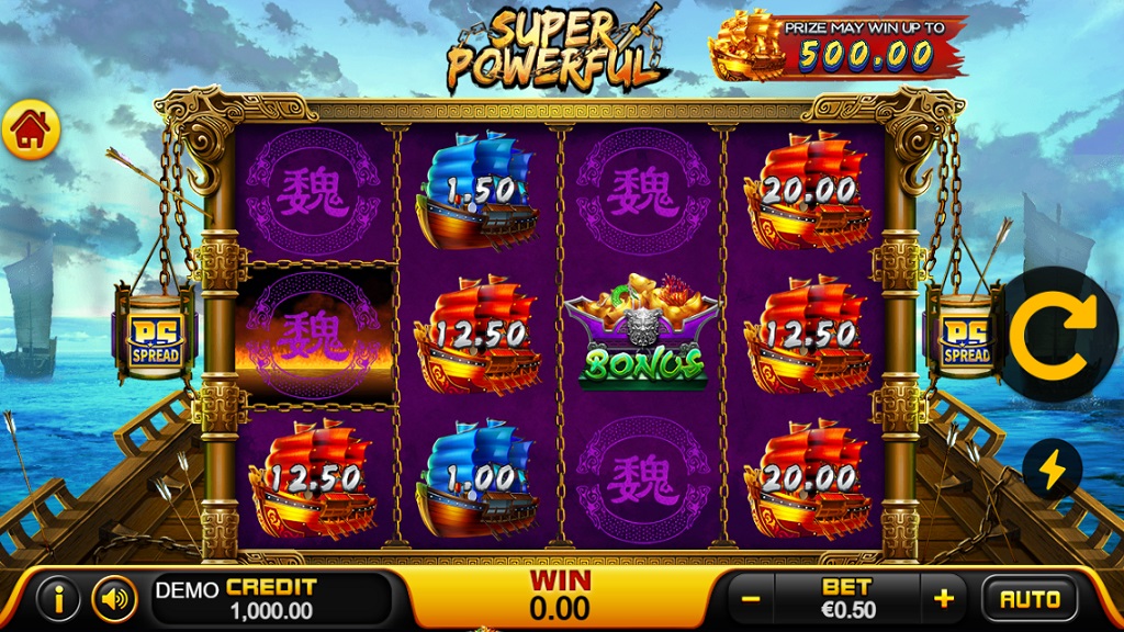 Screenshot of Super Powerful slot from Playstar