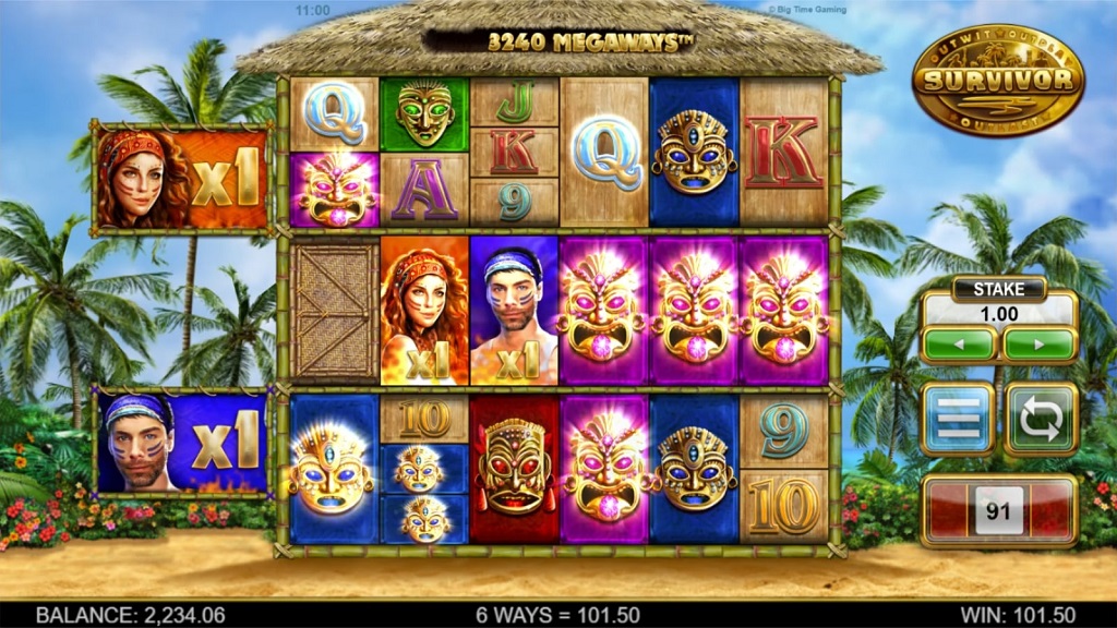 Screenshot of Survivor Megaways slot from Big Time Gaming