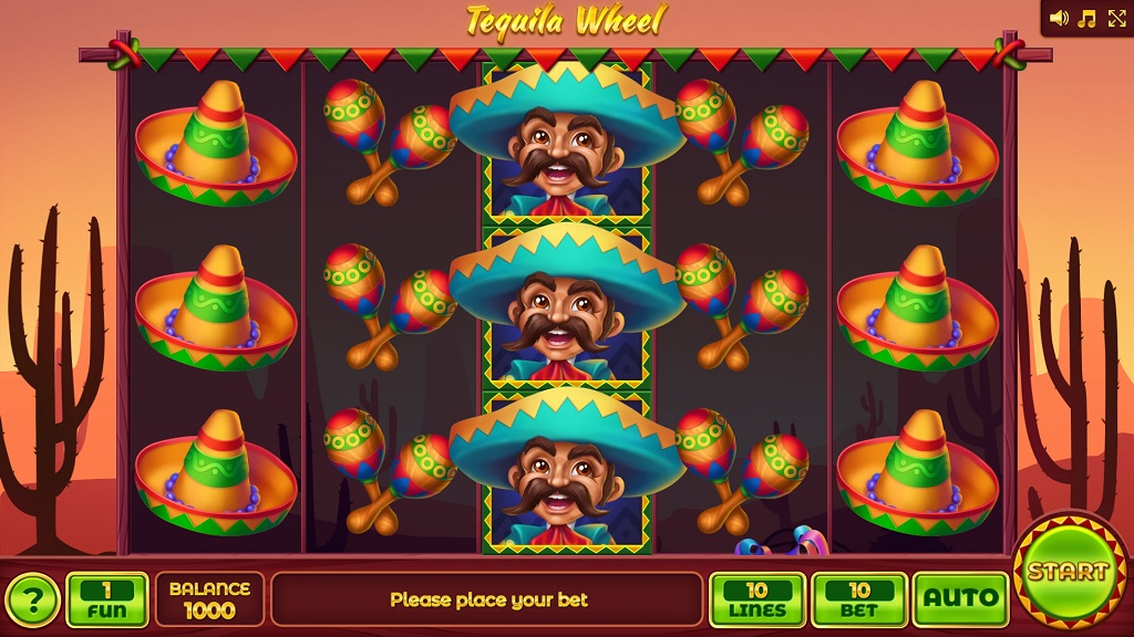 Screenshot of Tequila Wheel slot from InBet