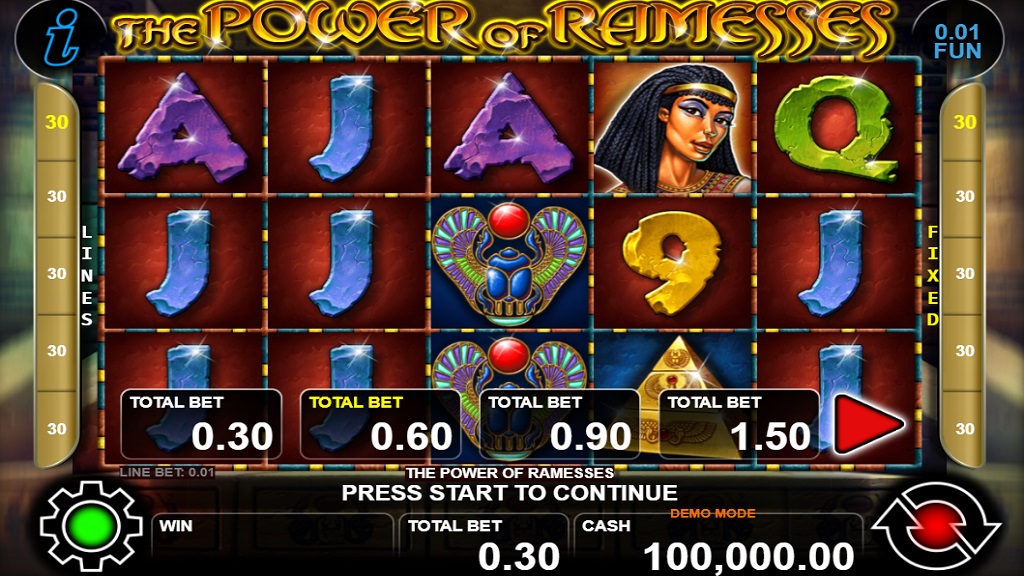 Screenshot of The Power Of Ramesses slot from CT Interactive