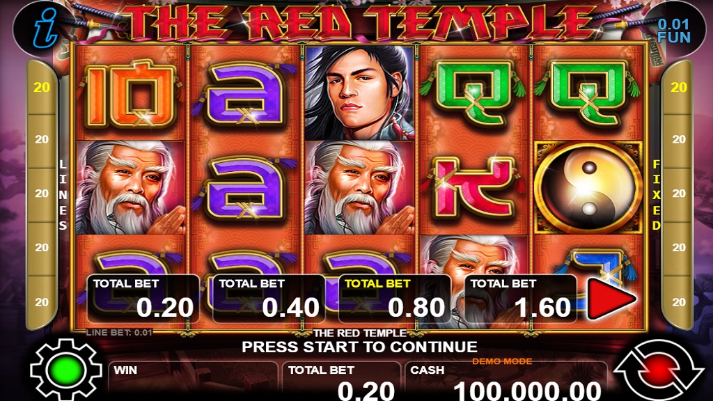 Screenshot of The Red Temple slot from CT Interactive