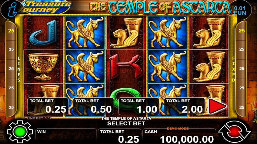 Screenshot of The Temple Of Astarta slot from CT Interactive