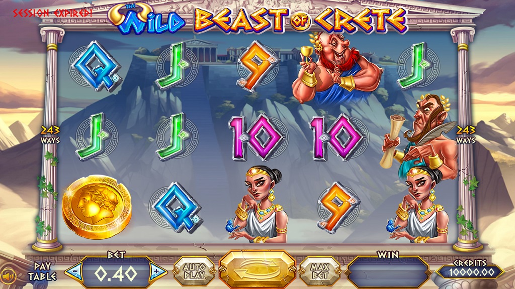 Screenshot of The Wild Beast of Crete slot from Felix Gaming