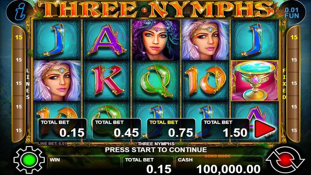 Screenshot of Three Nymphs slot from CT Interactive