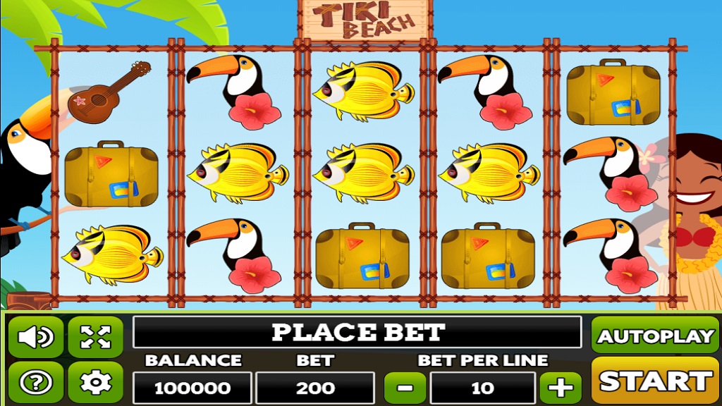 Screenshot of Tiki Beach slot from PlayPearls