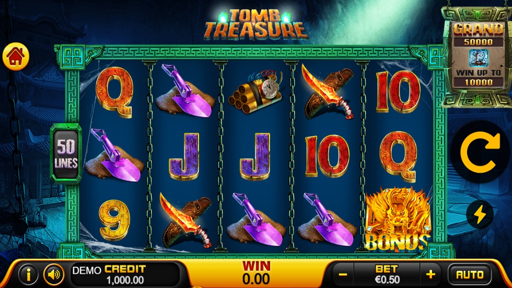 Screenshot of Tomb Treasure slot from Playstar