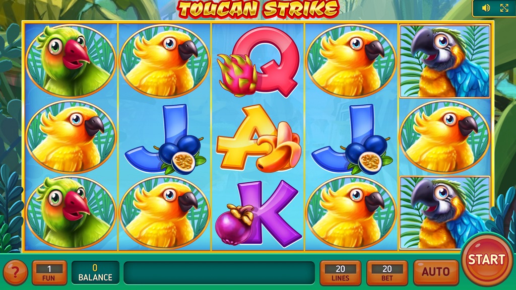 Screenshot of Toucan Strike slot from InBet