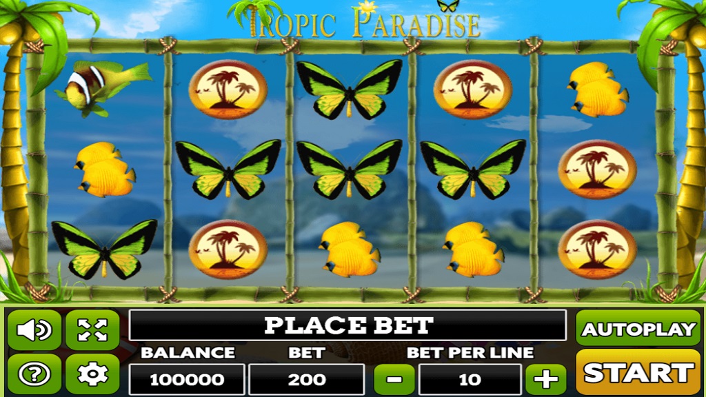 Screenshot of Tropic Paradise slot from PlayPearls