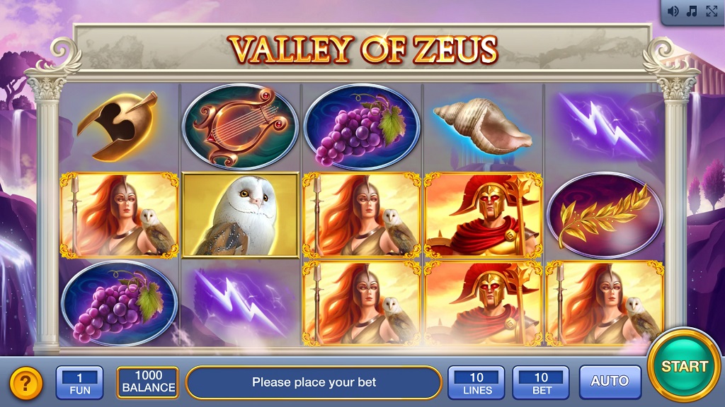 Screenshot of Valley of Zeus slot from InBet