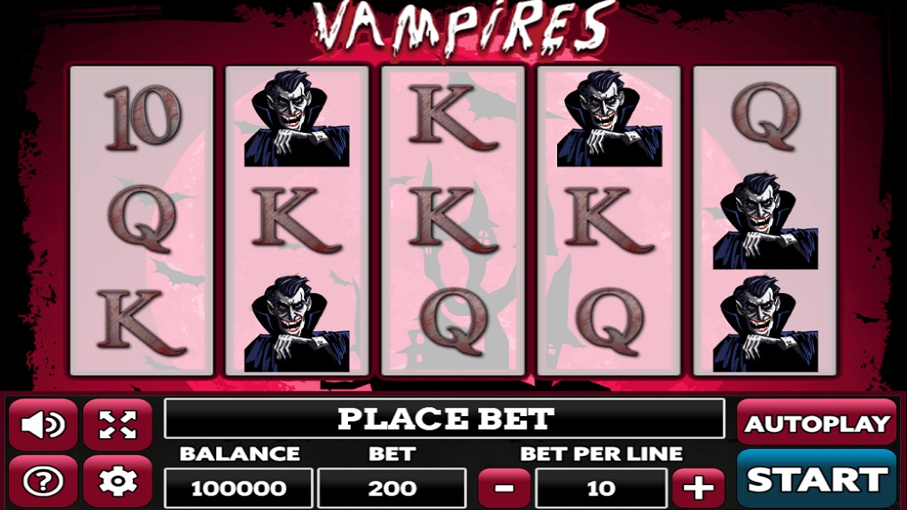 Screenshot of Vampires slot from PlayPearls