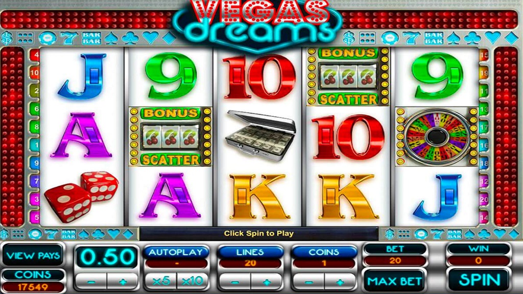 Screenshot of Vegas Dreams slot from Big Time Gaming