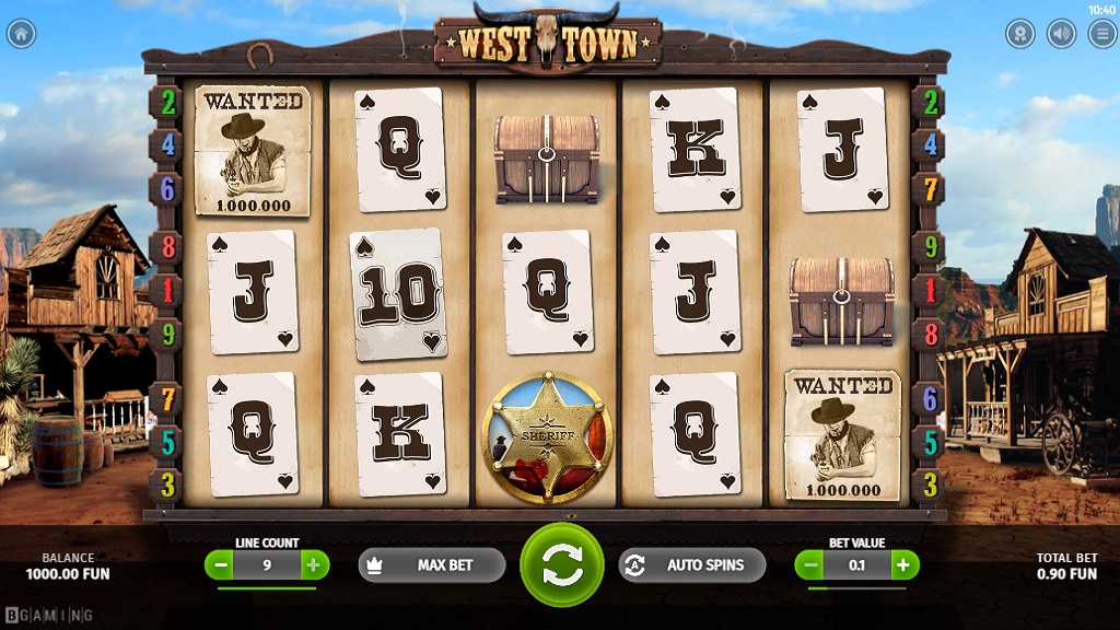 Screenshot of West Town slot from BGaming