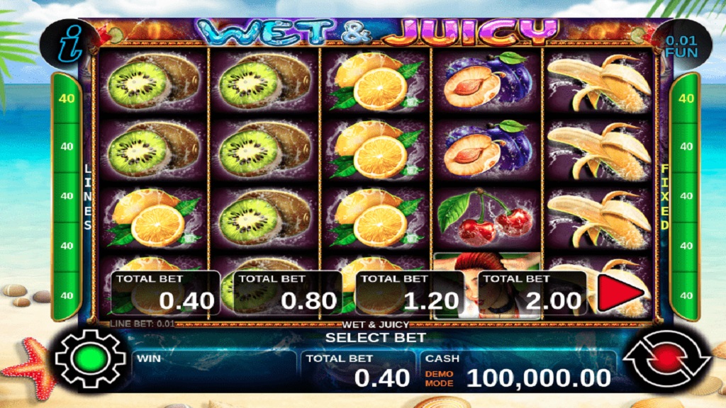 Screenshot of Wet and Juicy slot from CT Interactive