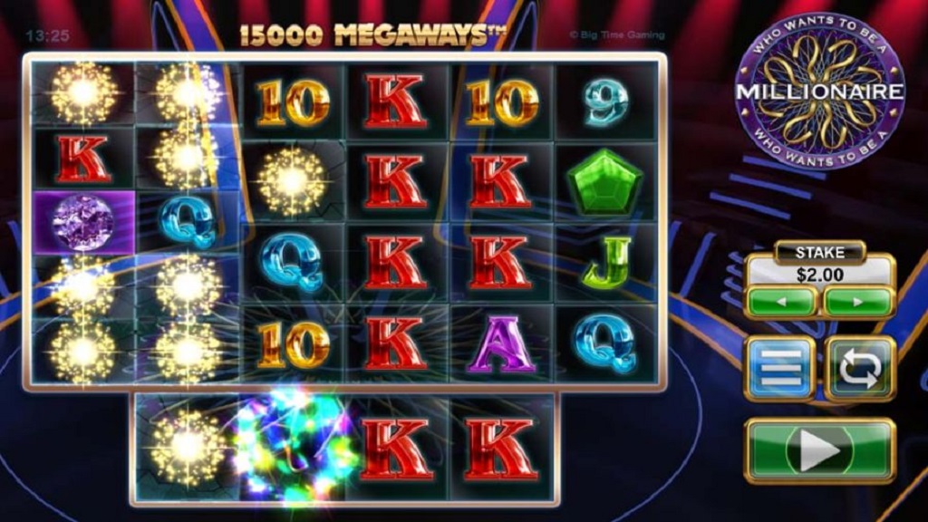 Screenshot of Who Wants to Be a Millionaire Megaways slot from Big Time Gaming