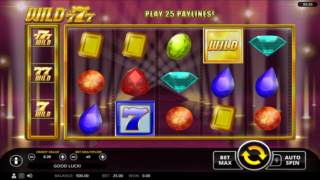 Screenshot of Wild 777 slot from Swintt