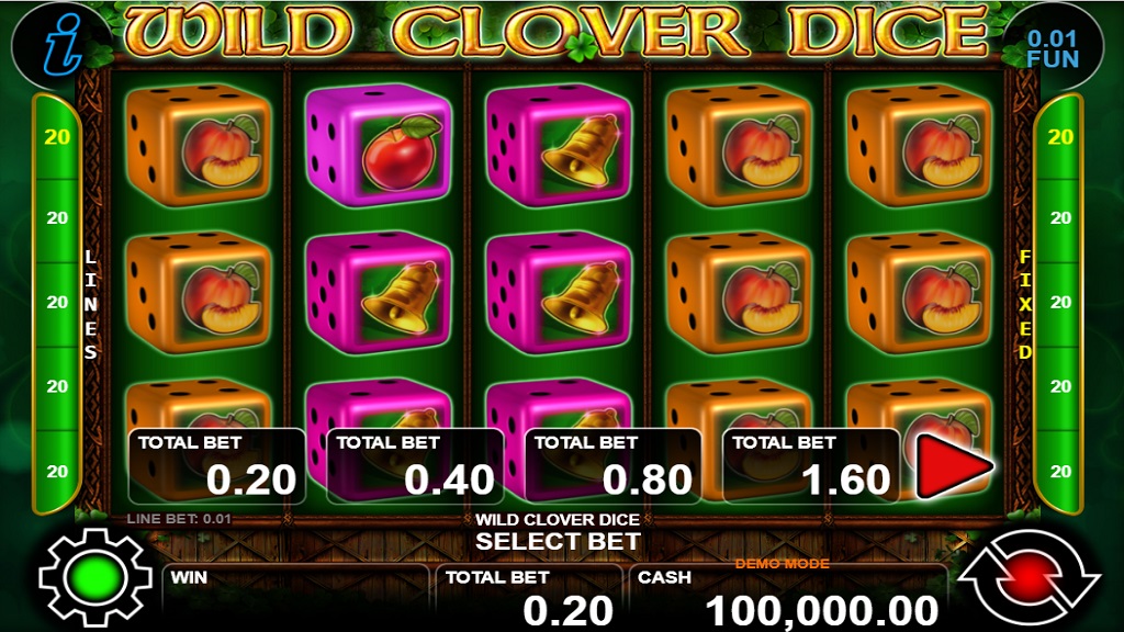 Screenshot of Wild Clover Dice slot from CT Interactive