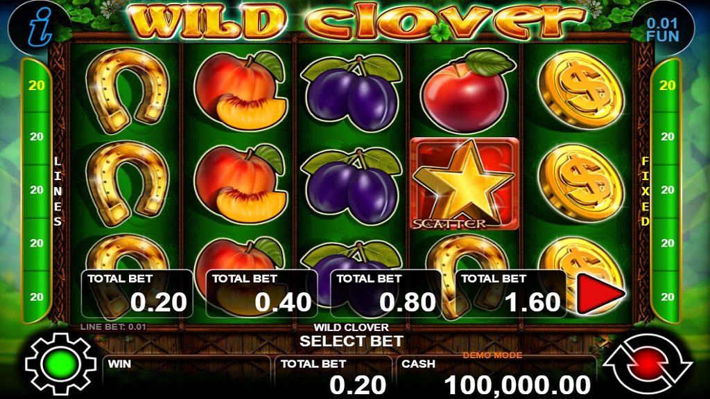 Screenshot of Wild Clover slot from CT Interactive