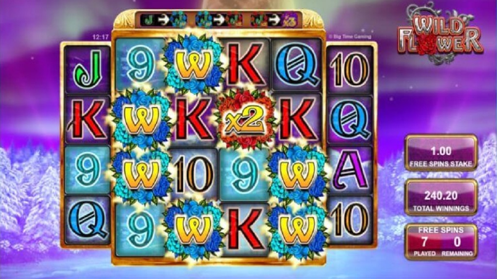 Screenshot of Wild Flower slot from Big Time Gaming