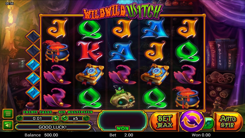 Screenshot of Wild Wild Witch slot from Swintt