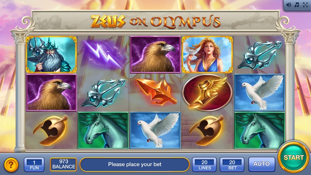 Screenshot of Zeus on Olympus slot from InBet