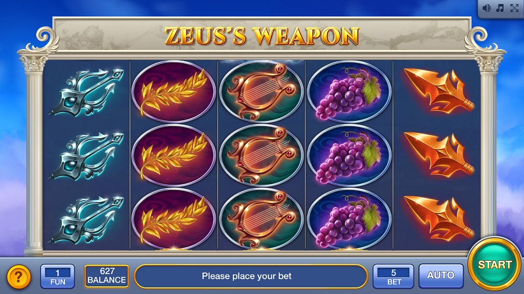 Screenshot of Zeus's Weapon slot from InBet